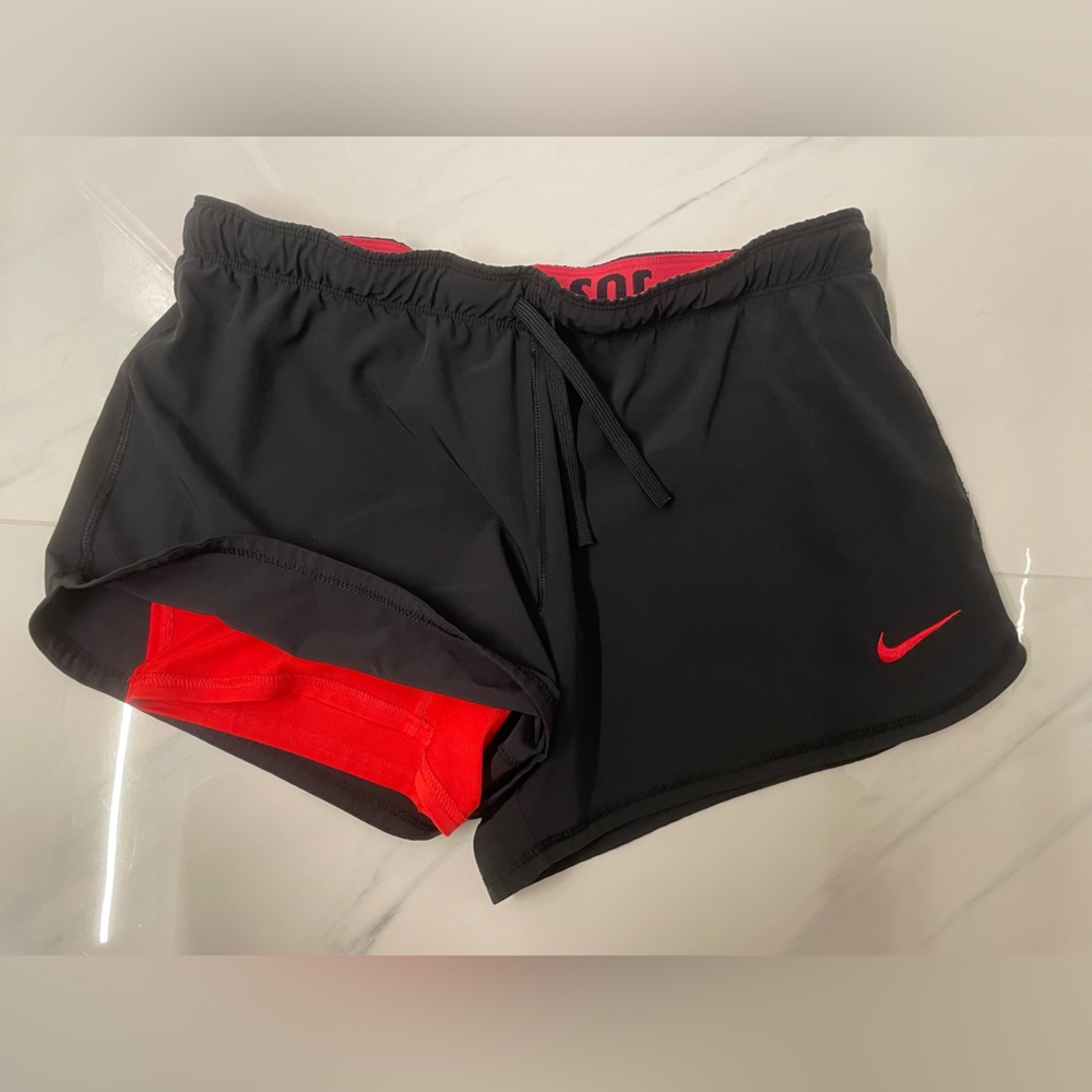 Nike 2 in 1 Athletic Shirts - Medium Black and Red